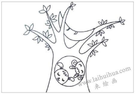月色下的夜晚油棒畫畫法步驟01