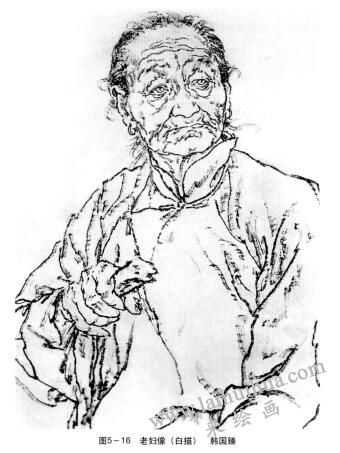 老婦像（白描）