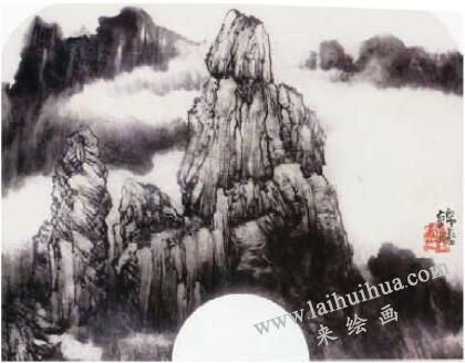 黃山云煙山水畫作品