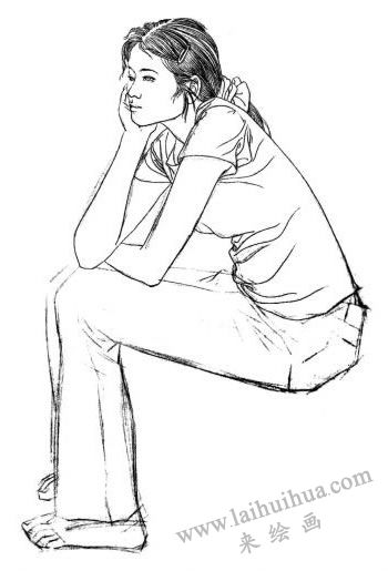 人物全身像素描的寫生步驟03