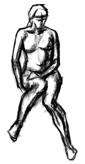 明暗法人體素描的寫生步驟02