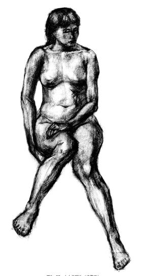 明暗法人體素描的寫生步驟03