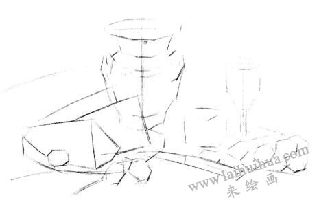 素描靜物的寫生步驟01