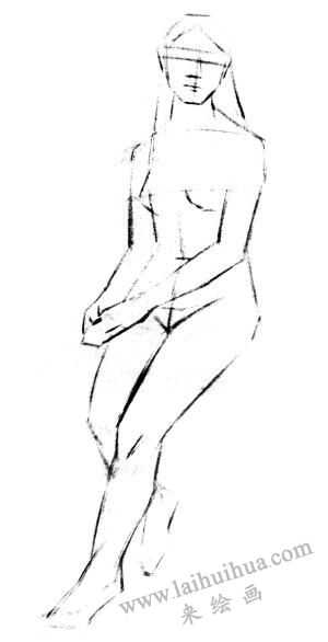 線條法人體素描的寫生步驟01