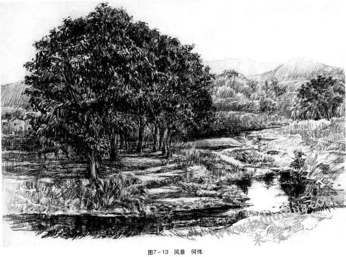 風(fēng)景素描，明暗
