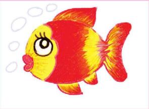 自在的魚兒油棒畫畫法步驟02