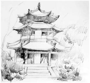 建筑風(fēng)景素描寫生的方法步驟02