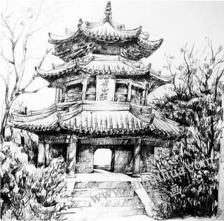 建筑風(fēng)景素描寫生的方法步驟03