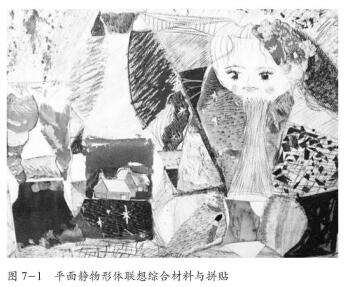 平面靜物形體聯(lián)想綜合材料與拼貼