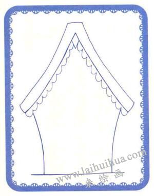 糖果屋簡(jiǎn)筆畫(huà)法步驟01