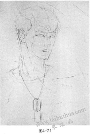 時(shí)尚頭像素描的步驟02