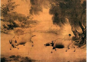 李迪《風(fēng)雨歸牧圖》賞析