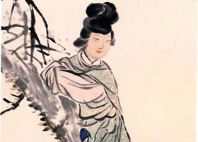 任伯年《梅花仕女圖》欣賞