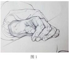 線性素描人物半身像中手01