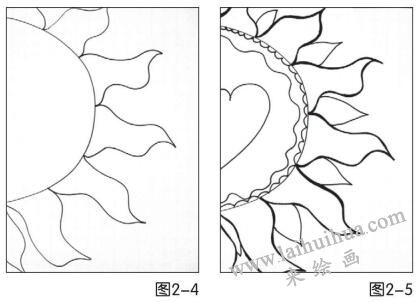 創(chuàng)意花（太陽花）兒童畫創(chuàng)作步驟01,02