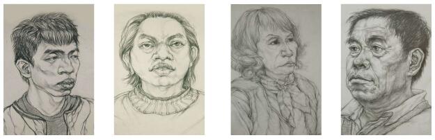 人物頭像線性素描中五官01