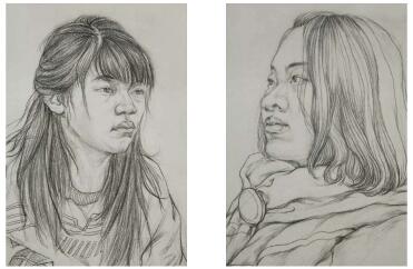 人物頭像線性素描中五官02