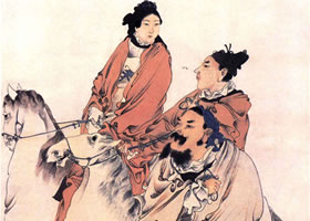 任伯年《風(fēng)塵三俠圖》欣賞