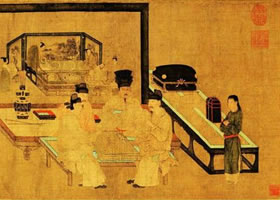 周文矩《重屏?xí)鍒D》賞析
