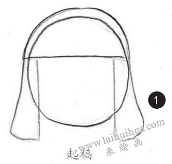 女生頭發(fā)素描畫法步驟01