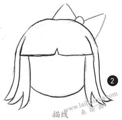 女生頭發(fā)素描畫法步驟02