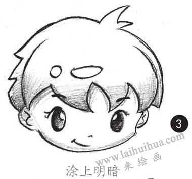 男生頭發(fā)素描畫法步驟03