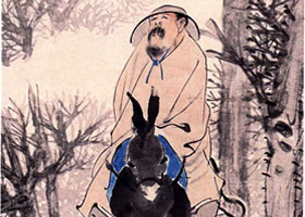 任伯年《島佛驢背敲詩圖》欣賞