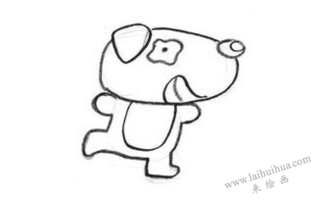 小狗創(chuàng)意素描畫法步驟02