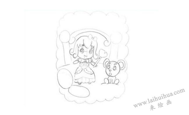玩具娃娃創(chuàng)意素描畫法步驟01
