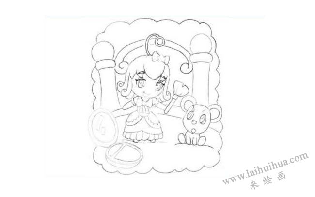 玩具娃娃創(chuàng)意素描畫法步驟02