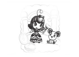 玩具娃娃創(chuàng)意素描畫法