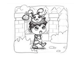 上學(xué)的路上創(chuàng)意素描畫法