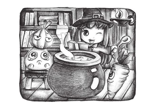 女巫創(chuàng)意素描畫(huà)法