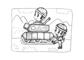 玩具士兵創(chuàng)意素描畫法