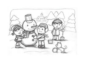 雪人（堆雪人）創(chuàng)意素描畫法