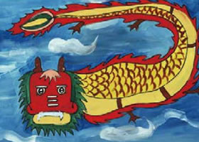 龍王水粉畫(huà)作畫(huà)步驟