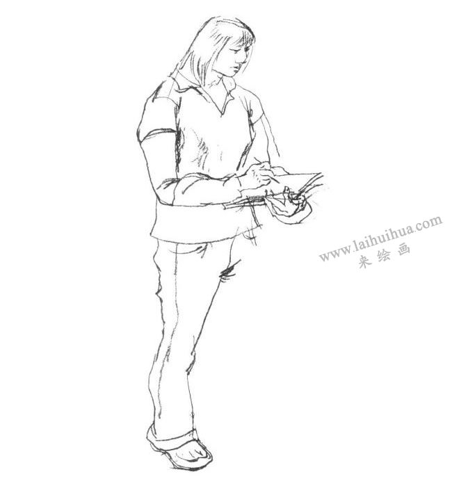 女性人物速寫步驟03