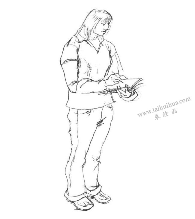 女性人物速寫步驟04