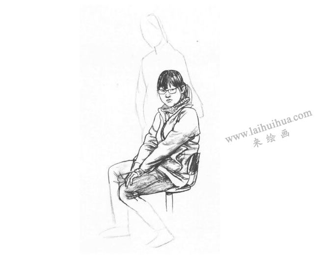 雙人組合速寫作畫步驟03