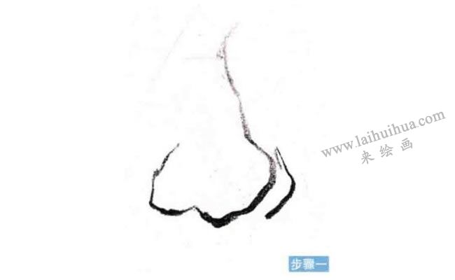 人物鼻子速寫刻畫步驟01