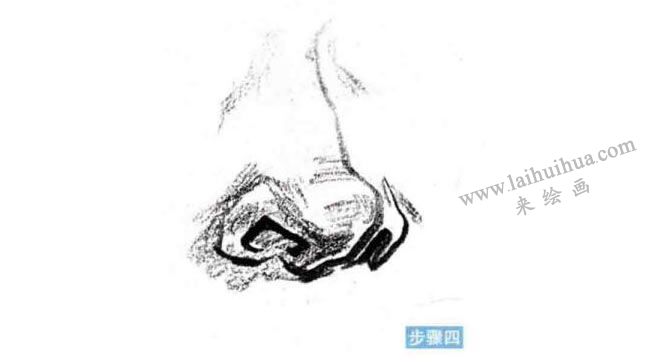 人物鼻子速寫刻畫步驟04