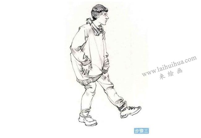 人物站姿速寫(xiě)步驟03