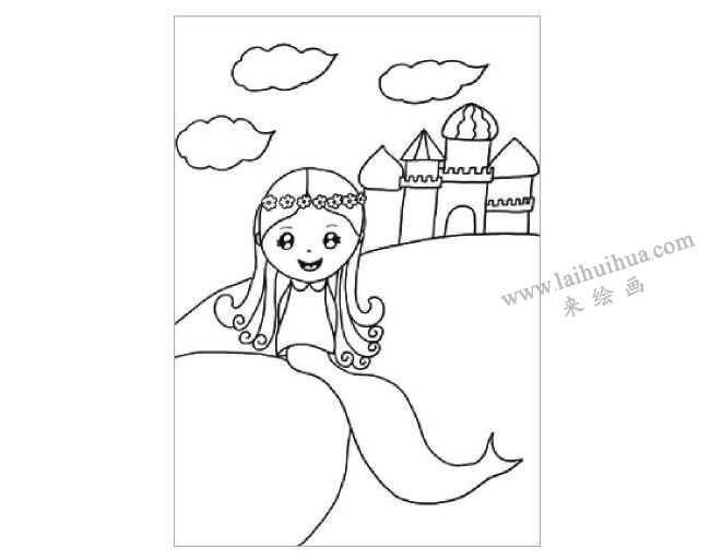 海的女兒美人魚水粉畫作畫步驟01