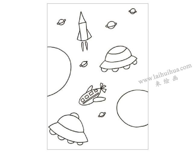 星空水粉畫作畫步驟01