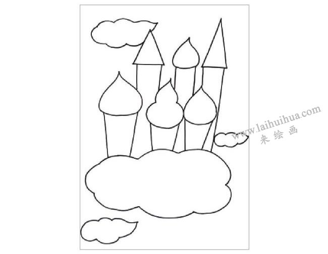 夢(mèng)幻城堡水粉畫(huà)作畫(huà)步驟01