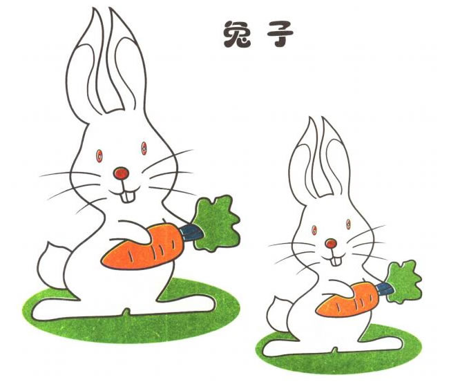 兔子卡通畫法