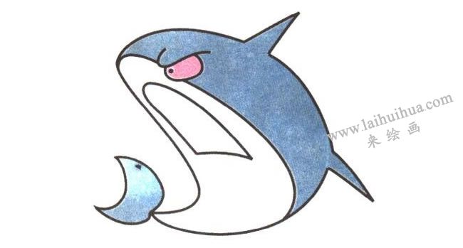 鯊魚卡通畫法步驟03