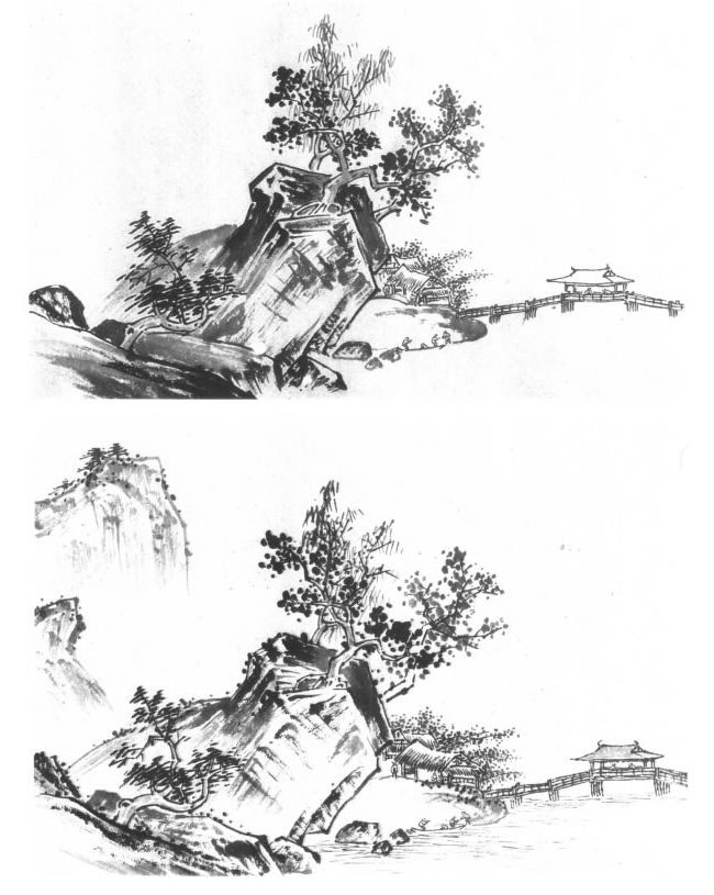 中國水山畫《溪山清遠(yuǎn)圖》臨摹方法