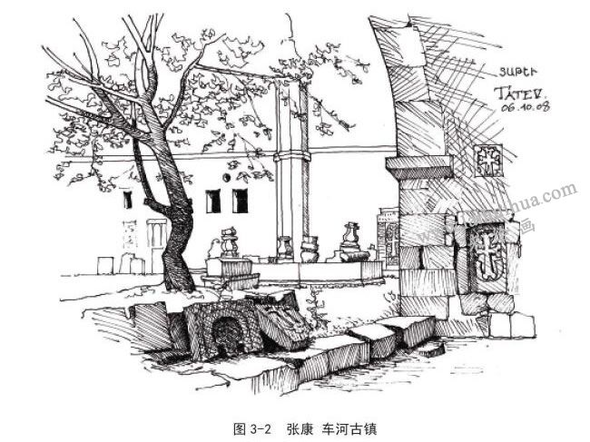 車河古鎮(zhèn)黑白風(fēng)景速寫