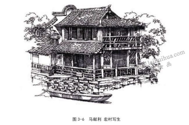 馬獻(xiàn)利  宏村風(fēng)景速寫寫生